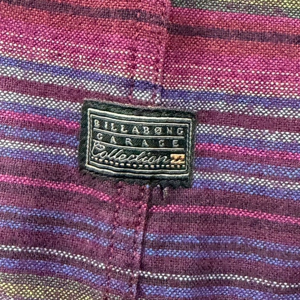 Billabong Western Aztec Shirt Men's Medium Striped Tribal Button Up Long Sleeve - Picture 4 of 8
